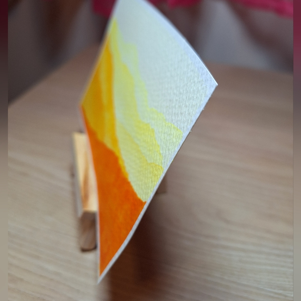 "Golden Range" Hand-painted watercolor painting - Picture 4 of 8